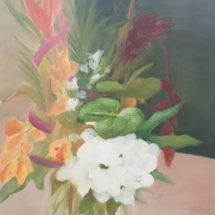 Huile sur papier, 50x65 cm BouquetColore