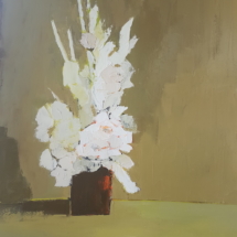 Huile au couteau sur papier, 50x65 cm BouquetCouteau