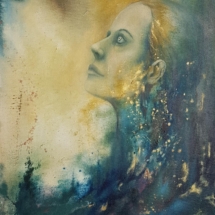 Huile sur toile Lune