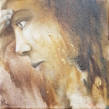 Huile sur toile 20x20 cm, 70 euros Preoccupee