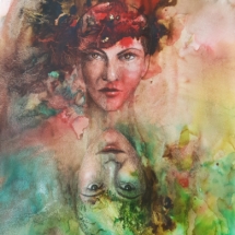 Encre et pastels sur papier 50x65cm, 200 euros reversible