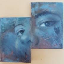 huile sur toile, 2x 10X7cm, 70 euros MaisBienSur