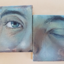 huile sur toile, 2x 7X7cm, 70 euros CaMarche