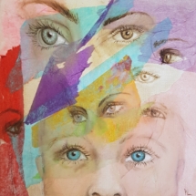 huile et collage sur toile, 20x20cm, 80 euros Heritage