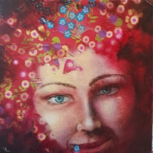 Collage et huile sur toile 20x20cm, 90 euros CeSeraUneBonneJournee