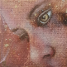 huile sur toile, 9x9cm, 50 euros Concentration