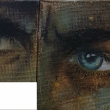 huile sur toile, 5x5 et 7x7cm, 50 euros Jamais