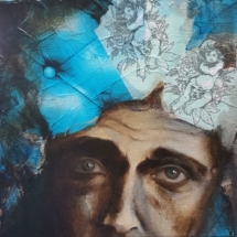 Collage et huile sur toile 20x20cm, 90 euros UnPeuDeTendresse