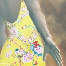 Collage et huile sur toile 40x120cm TuViens